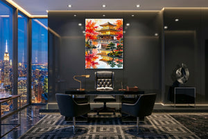Kinkaku-ji Autumn — kinkaku ji autumn office with city view 3 1port flush print