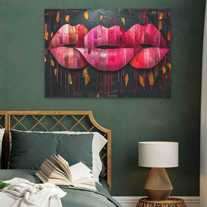 Kissing Lips - Luxury Wall Art