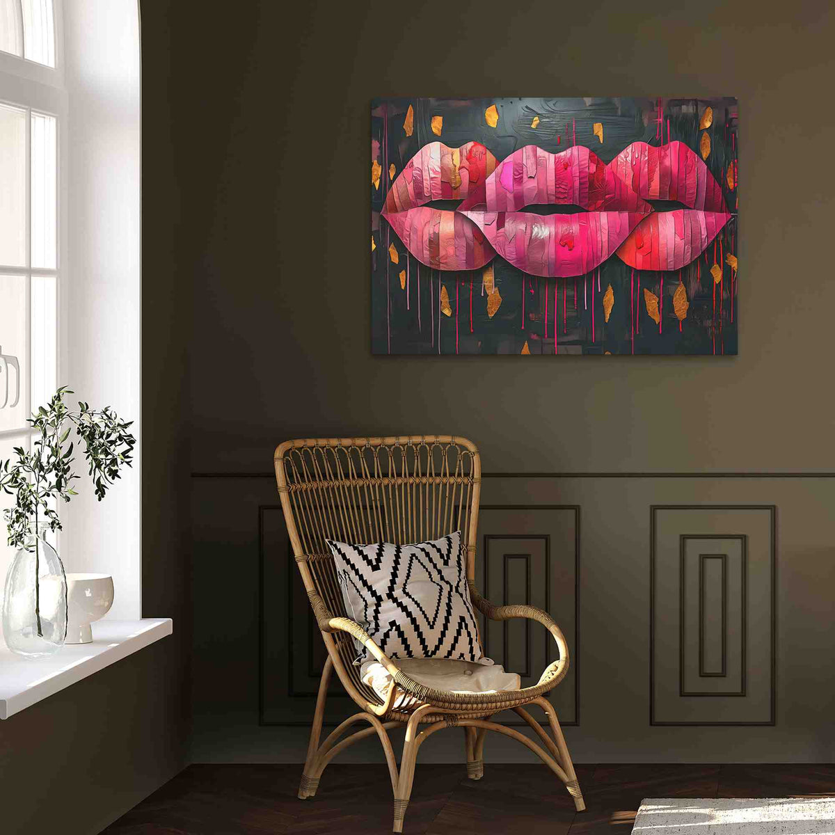 Kissing Lips - Luxury Wall Art