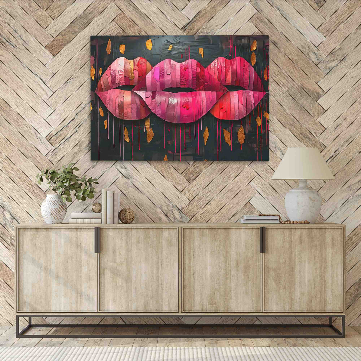 Kissing Lips - Luxury Wall Art