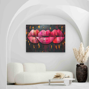 Kissing Lips - Luxury Wall Art