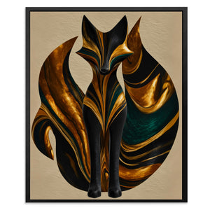 Kitsune Golden Tails - Luxury Wall Art