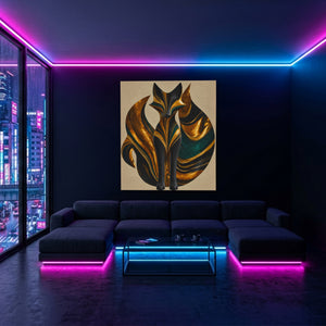Kitsune Golden Tails — Kitsune Golden Tails Blue Pink Neon Room Port 3