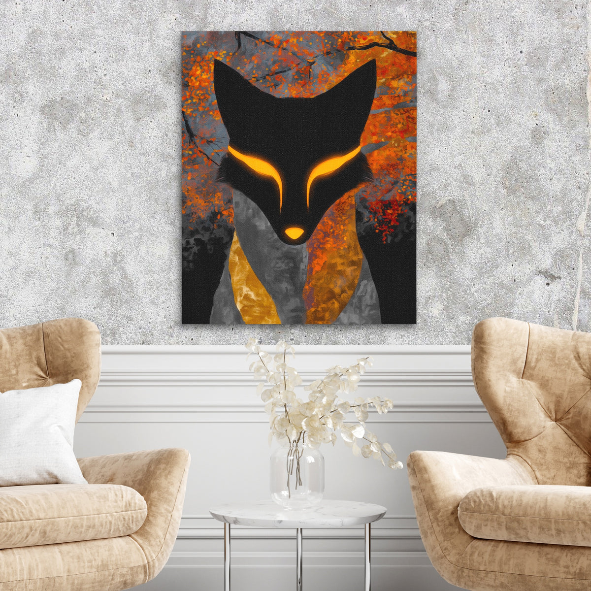 Kitsune Nocturnal Fire — Kitsune Nocturnal Fire Two Chairs Cement Wall 244