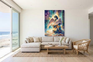 Kneeling Temple Oracle — kneeling temple oracle living room with couch 1port flush print