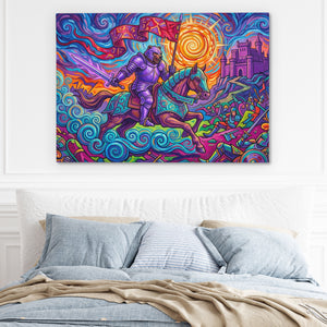 Knight Psychedelic Victory — Knight Psychedelic Victory Light Blue Bed 216