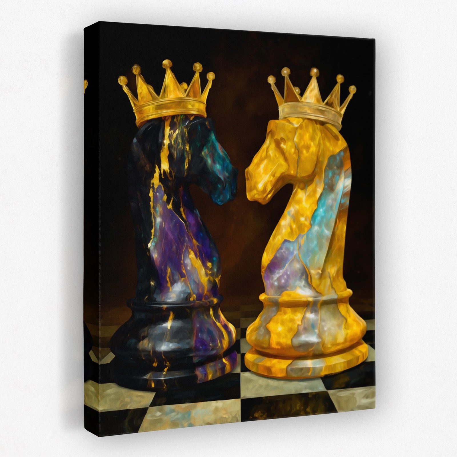 Knights of Golden Strategy - Luxury Wall Art