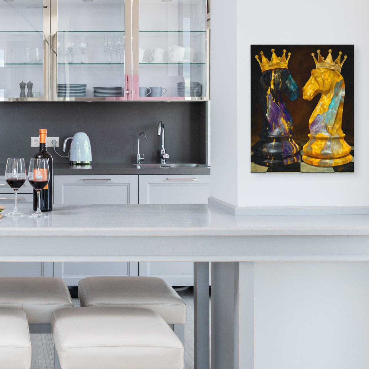 Knights of Golden Strategy - Luxury Wall Art