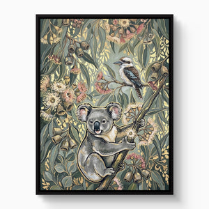 Koala Eucalyptus Bloom — koala eucalyptus bloom white studio framed black