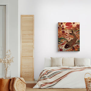 Koi Autumn River — koi autumn river sq land nice bedroom 1port flush print