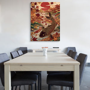 Koi Autumn River — koi autumn river sq office wall 1port flush print