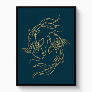 Koi Deep Embrace — koi deep embrace white studio framed black