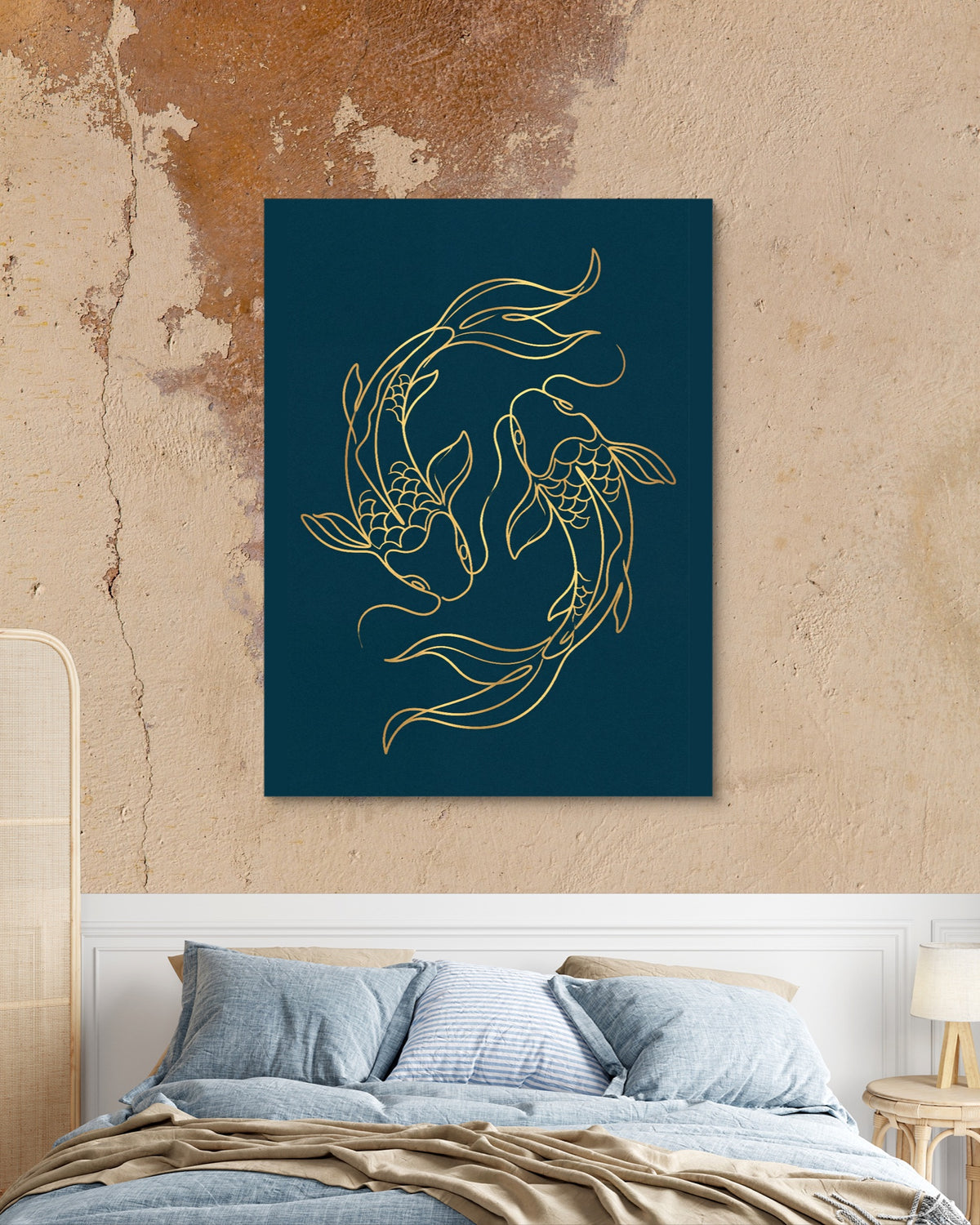 Koi Deep Embrace — koi deep embrace psd mocha bedroom 1port flush print