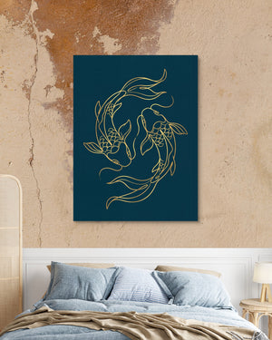 Koi Deep Embrace — koi deep embrace psd mocha bedroom 1port flush print