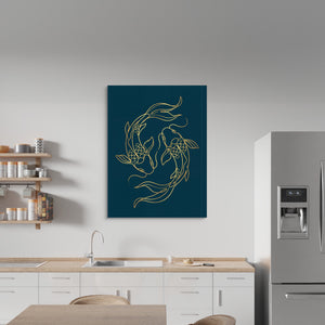 Koi Deep Embrace — koi deep embrace sq kitchen wall 1port flush print