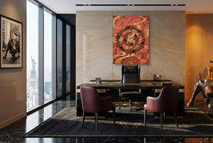Koi Golden Flow — koi golden flow office with desk and chairs 2 1port flush print