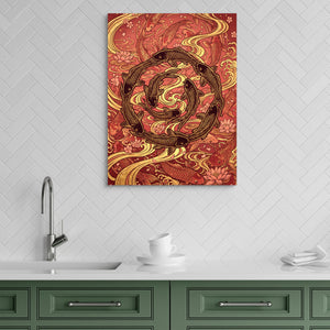Koi Golden Flow — koi golden flow sq green kitchen 1port flush print