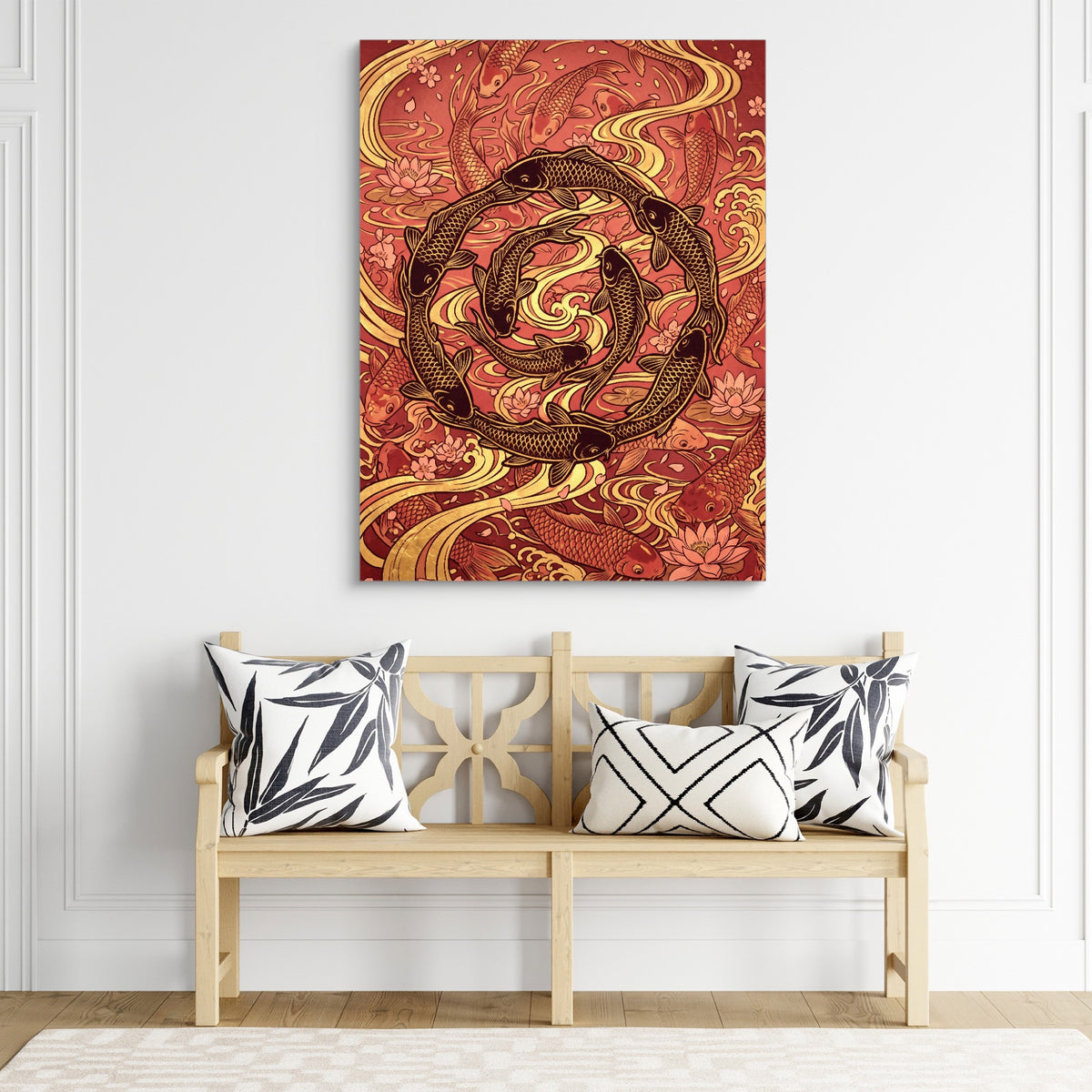 Koi Golden Flow — koi golden flow sq living room chair 1port flush print