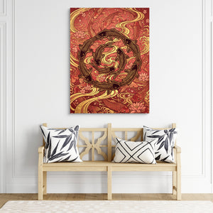 Koi Golden Flow — koi golden flow sq living room chair 1port flush print