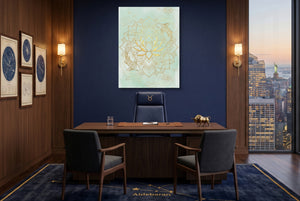 Koi Pond Mandala — koi pond mandala office with city view 1port flush print