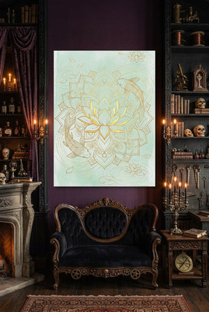Koi Pond Mandala — koi pond mandala p indoor room with furniture 1port flush print