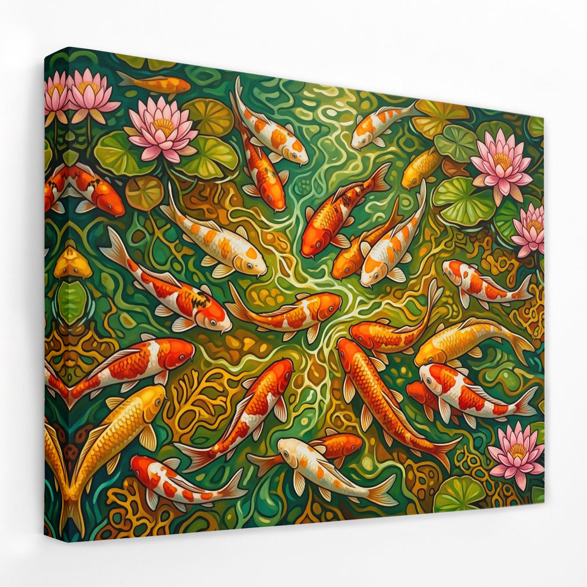 Koi Pond Tapestry — Koi Pond Tapestry Landscape   Side View   Mirror Wrap 196
