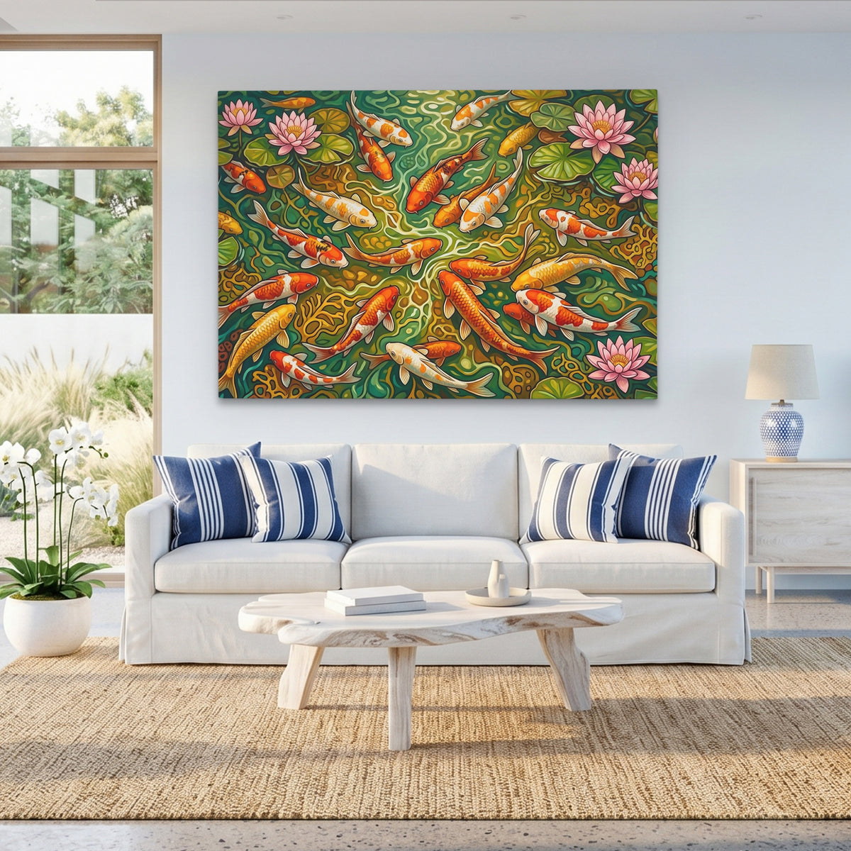 Koi Pond Tapestry — Koi Pond Tapestry Beach House Land 28