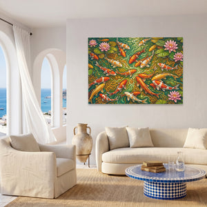 Koi Pond Tapestry — Koi Pond Tapestry Coast Living Room Land 112