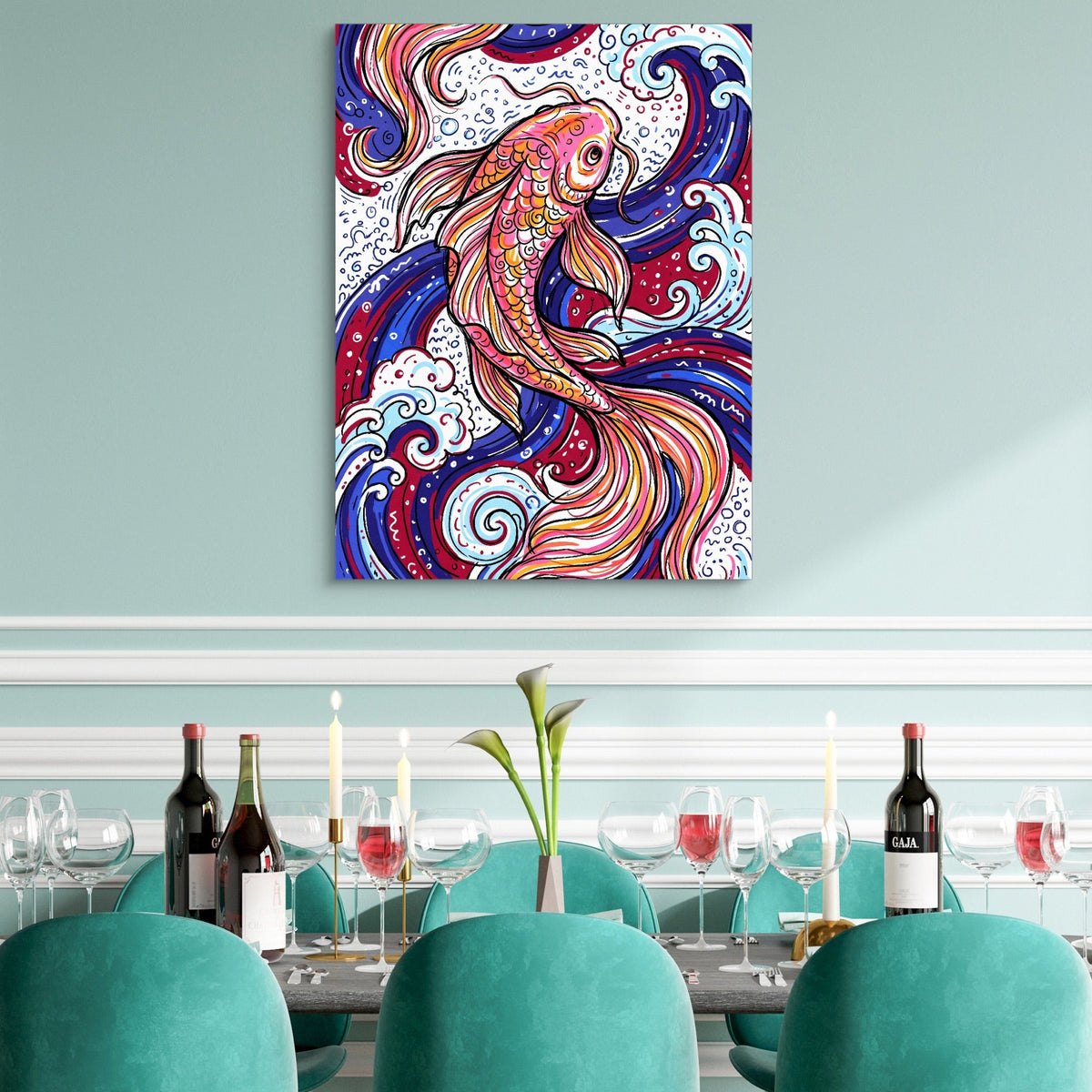 Koi Swirl - Luxury Wall Art