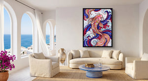 Koi Swirl — koi swirl beachside couch livingroom 1port framed black