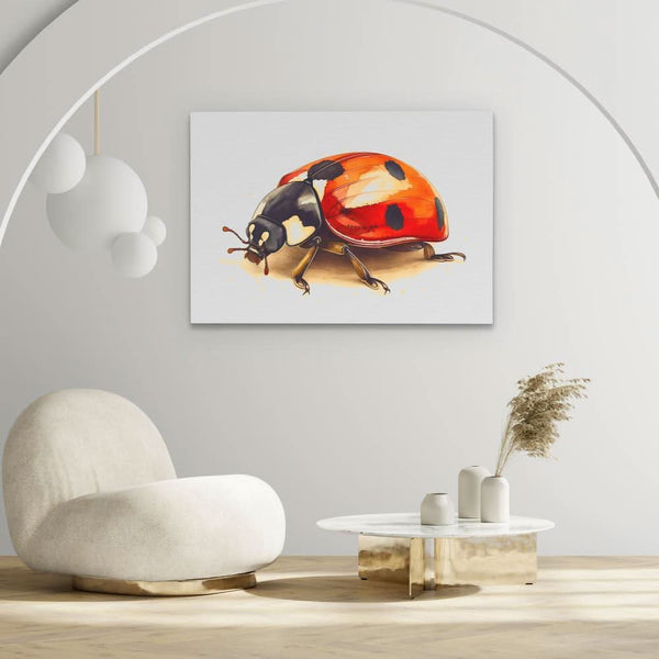 Ladybug Charm Watercolor Art Print - Luxury Wall Art