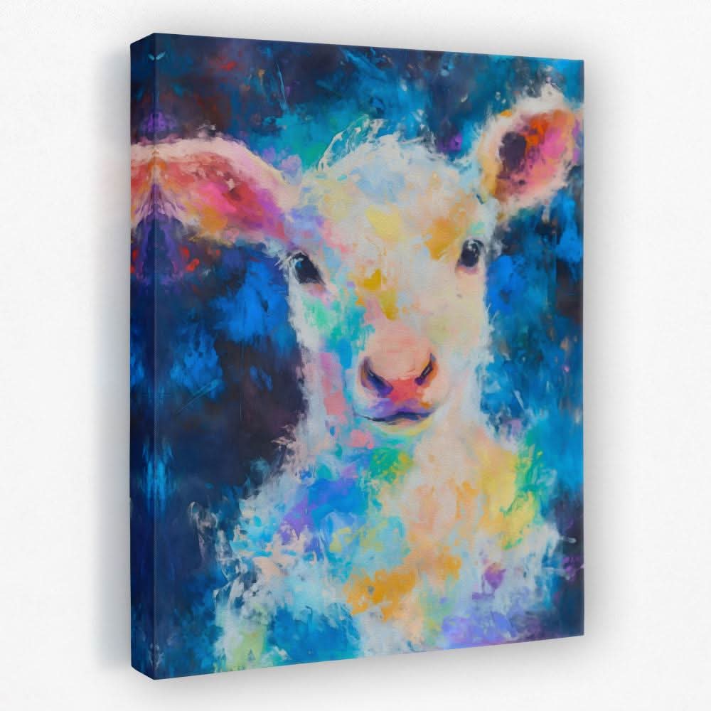 Lamb of Colors - Animals Canvas Wall Art
