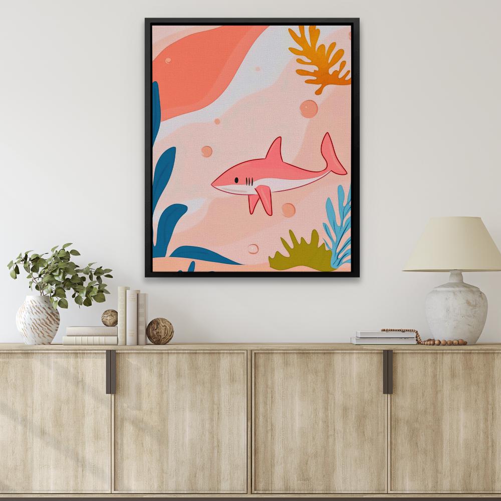 Large Pink Shark - Luxury Wall Art