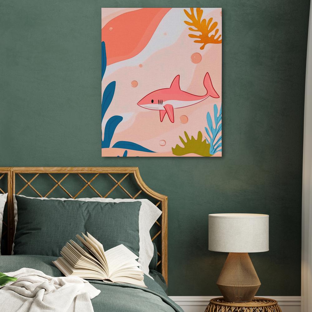 Large Pink Shark - Luxury Wall Art