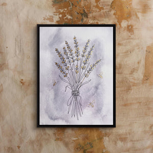 Lavender Bee Flight - Luxury Wall Art