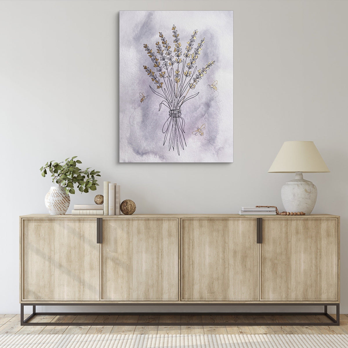 Lavender Bee Flight - Luxury Wall Art