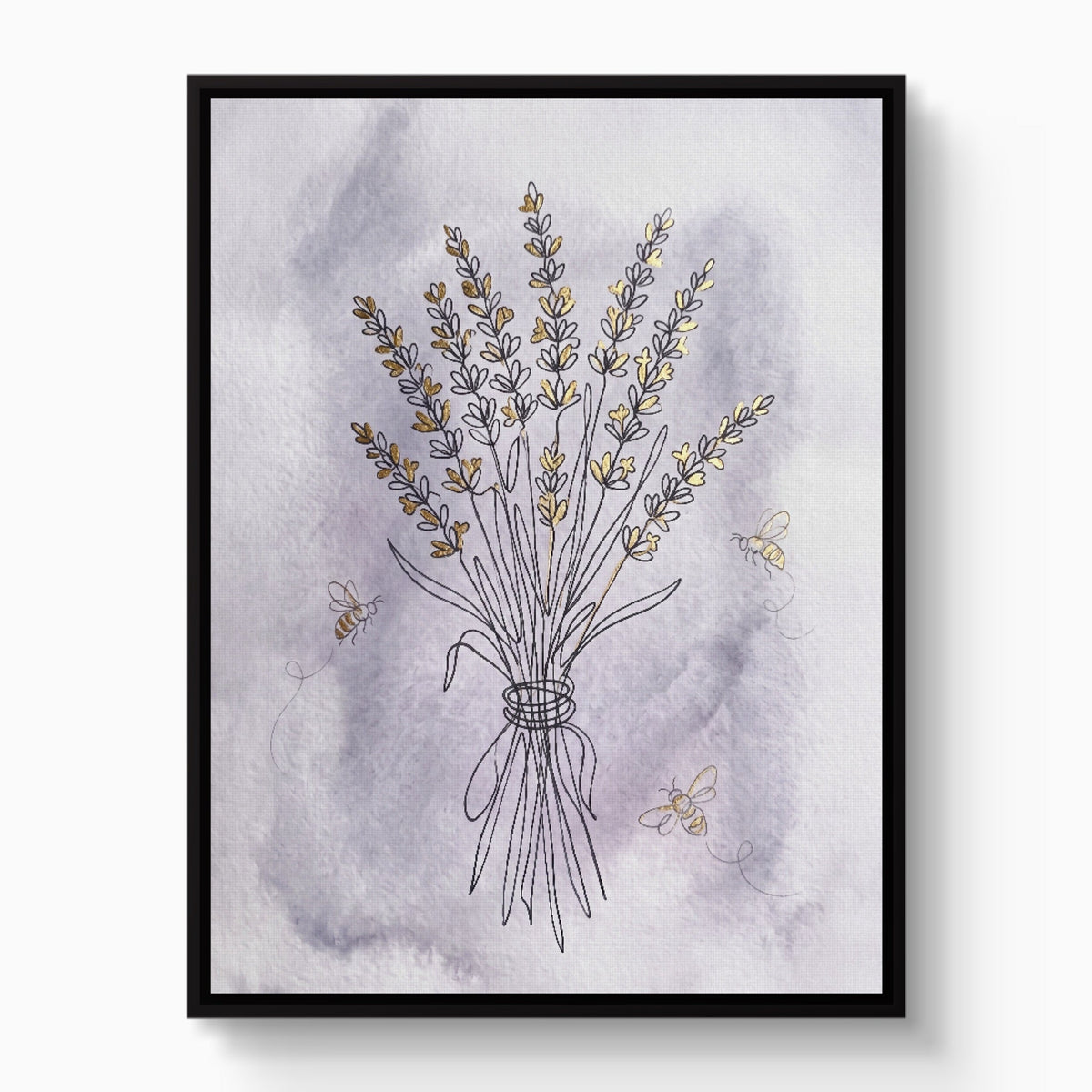 Lavender Bee Flight - Luxury Wall Art