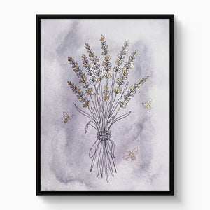 Lavender Bee Flight - Luxury Wall Art