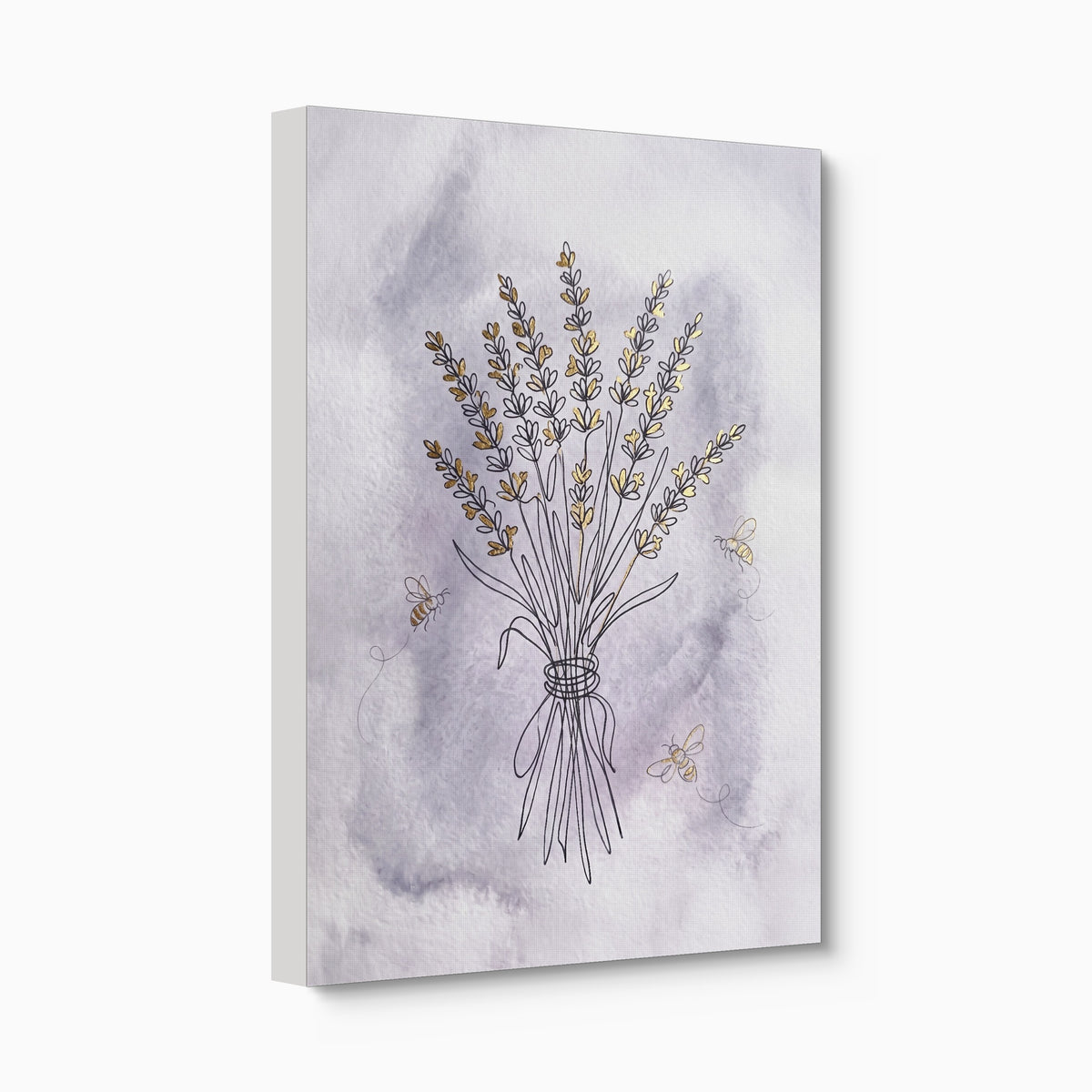 Lavender Bee Flight — lavender bee flight angled flush print