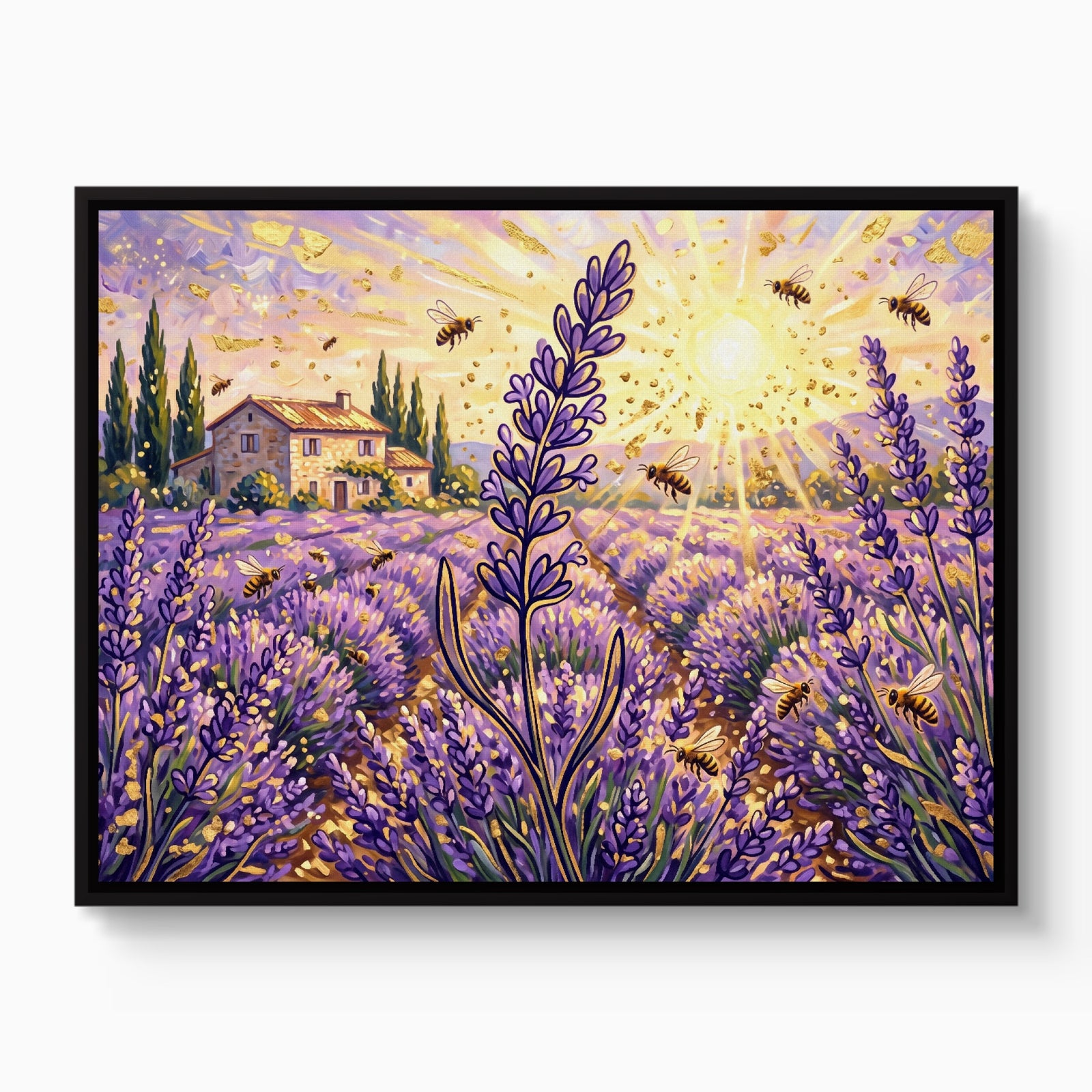 Lavender Golden Sunrise — lavender golden sunrise white studio framed black