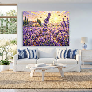 Lavender Golden Sunrise — lavender golden sunrise sq beach house 1land flush print