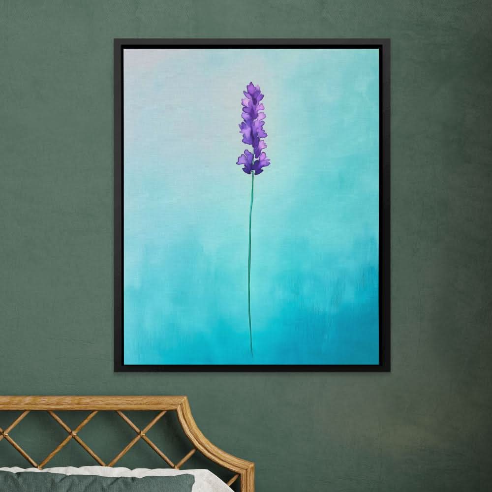 lavender flower wall art Lavender Whisper Minimal Floral Art 40x30 / Canvas Wrap ― 1.25" (No Frame)