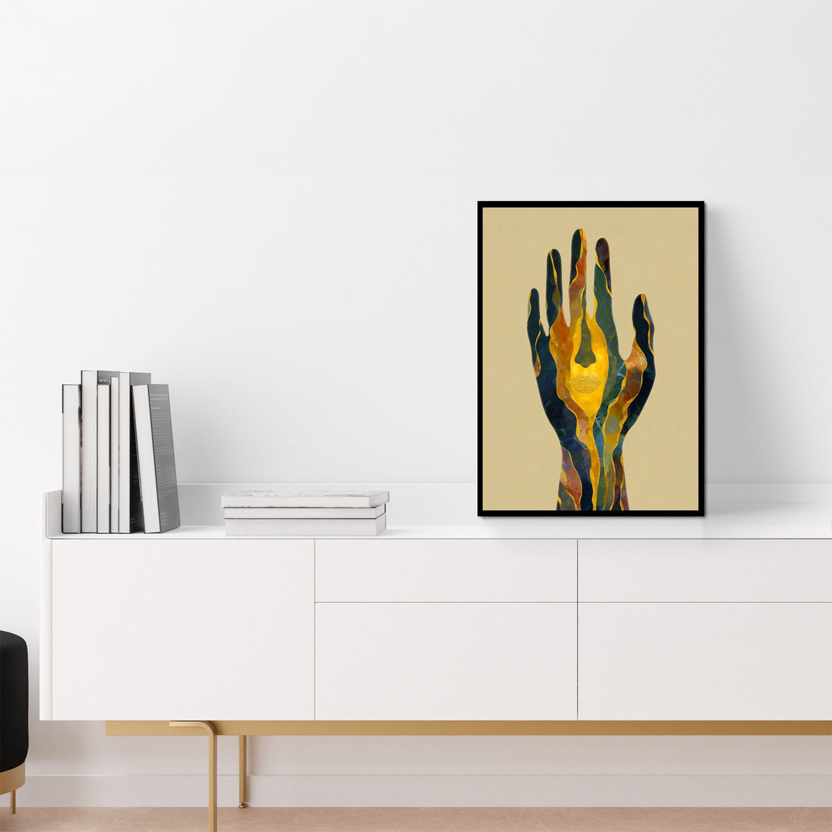 Layered Palm Illumination - Luxury Wall Art