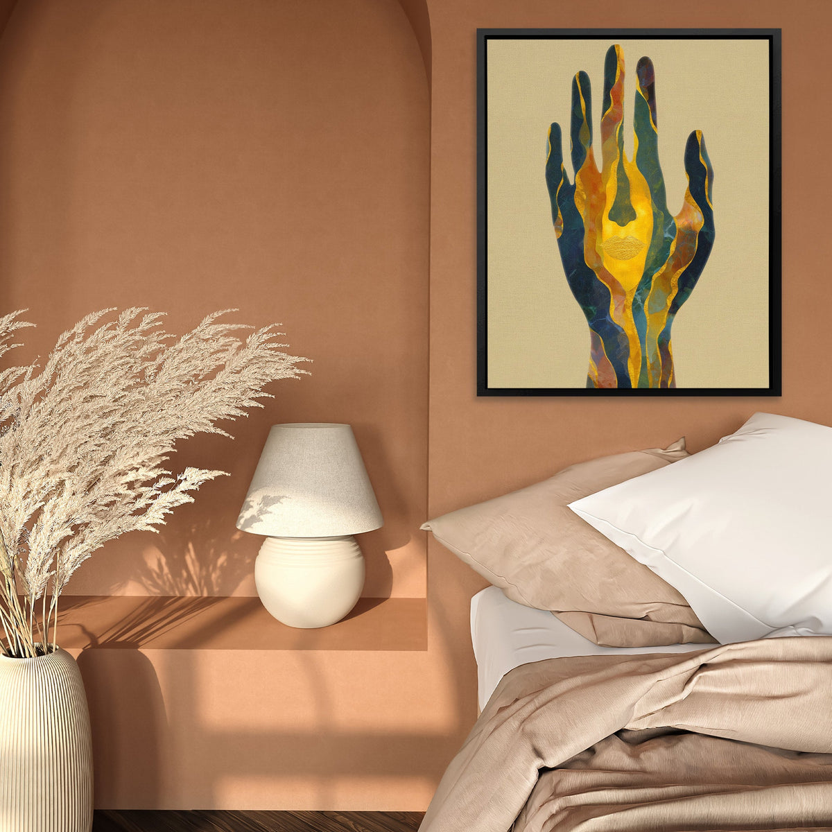 Layered Palm Illumination - Luxury Wall Art