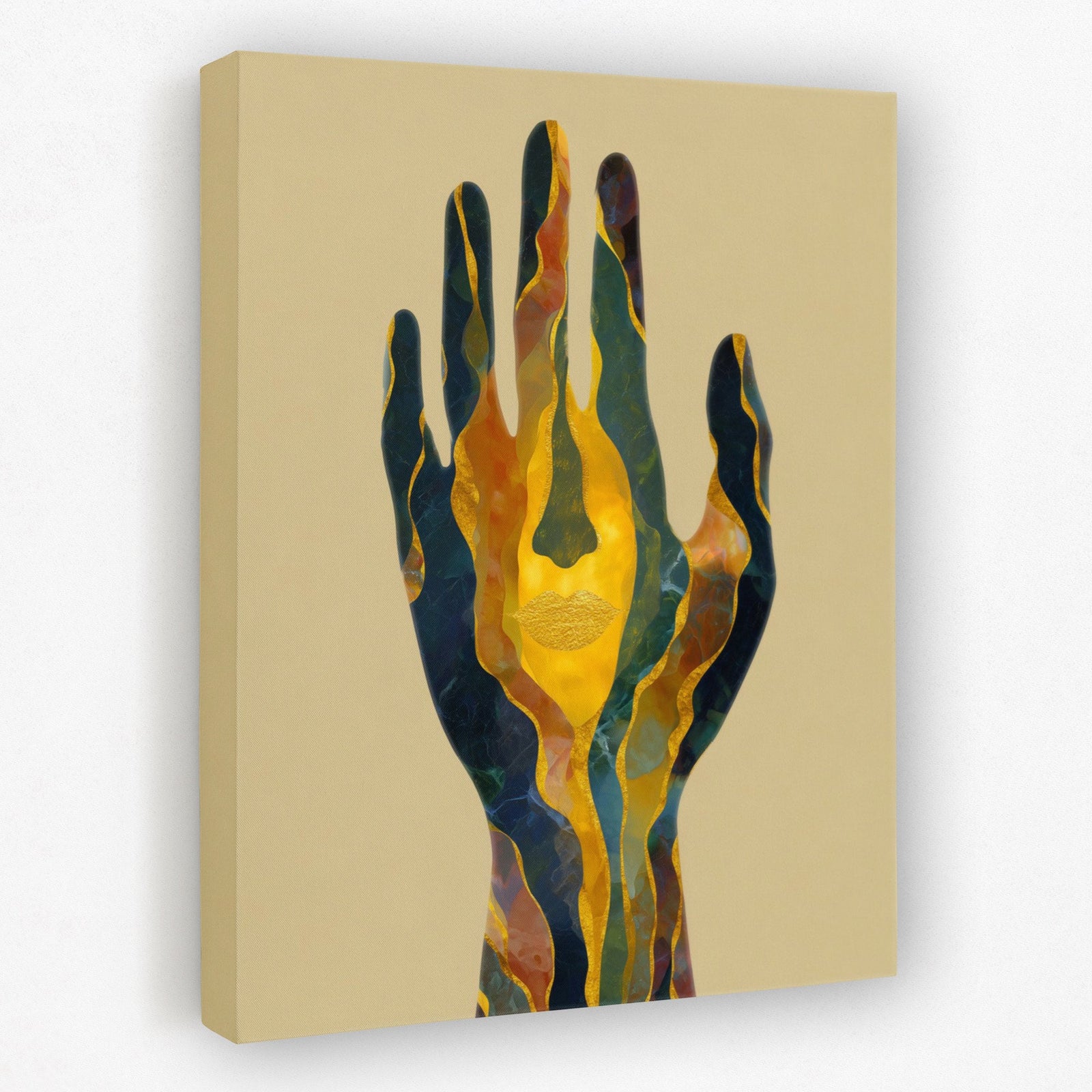 Layered Palm Illumination - Luxury Wall Art