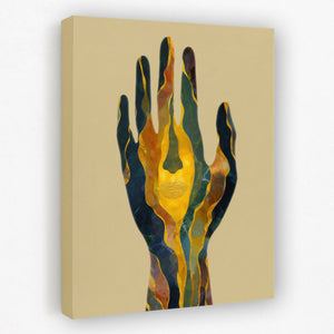 Layered Palm Illumination - Luxury Wall Art