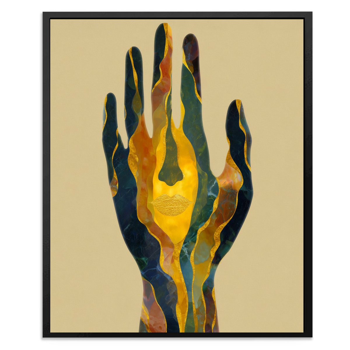 Layered Palm Illumination - Luxury Wall Art