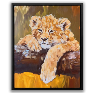 Lazy Lion Cub - Luxury Wall Art