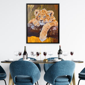 Lazy Lion Cub - Luxury Wall Art