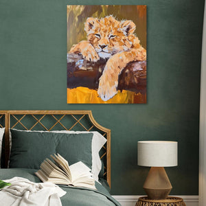 Lazy Lion Cub - Luxury Wall Art